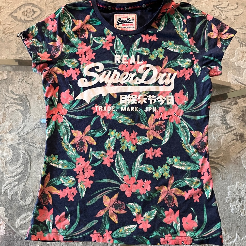 Superdry floral top- size L